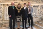 Liam Welcomed by Mayor and Cllr Tom Dowse