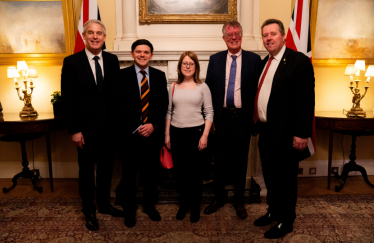 Paul at Number 10 with Bill Mellor, Hannah Mellor, Mark Spencer MP, and Steve Barclay MP
